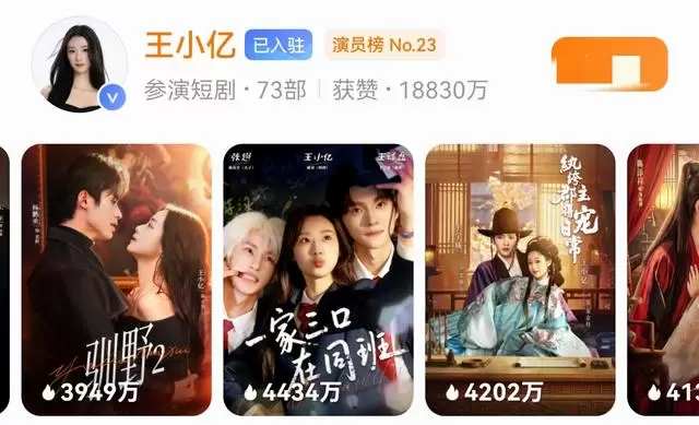 王小亿翟一莹等四人2026年密集上线短剧引观众审美疲劳 _ 相关图片