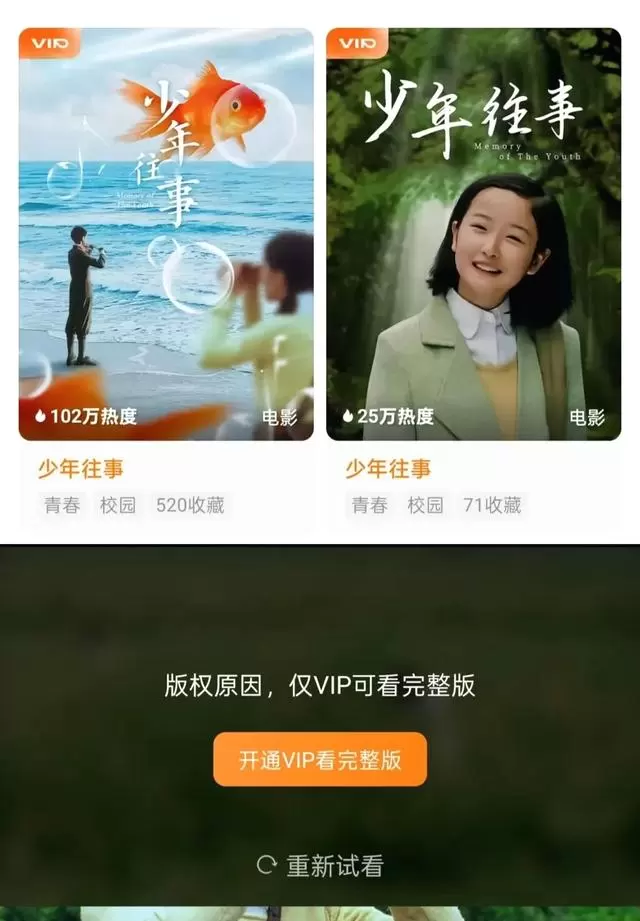 红果平台上线《少年往事》VIP付费观看模式 _ 相关图片